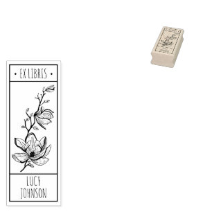 EX libris exlibris Book library bookplate flower Rubber Stamp