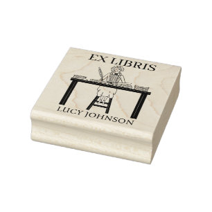 EX libris exlibris Book library bookplate library  Rubber Stamp