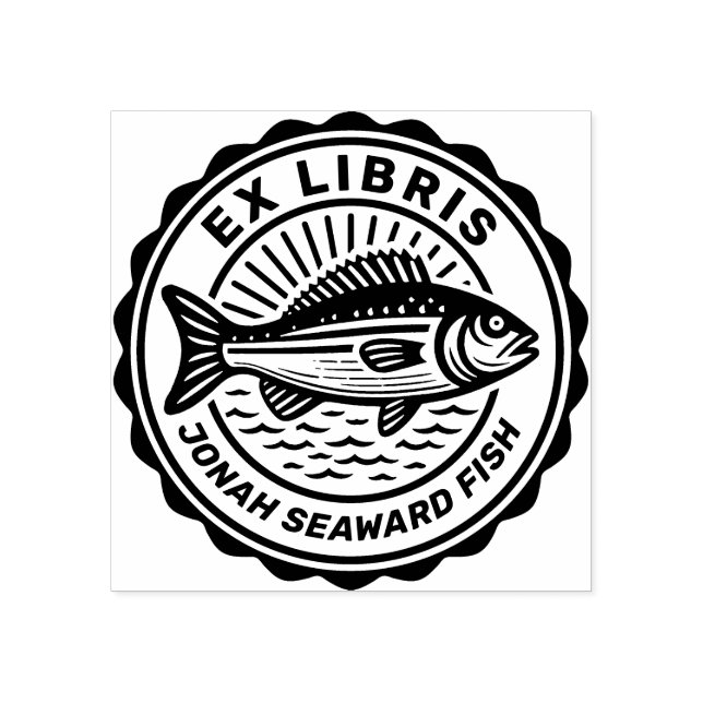 Ex Libris - Fish Rubber Stamp (Imprint)