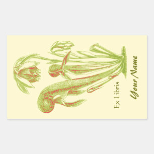 Ex Libris Floral Book Plate Stickers