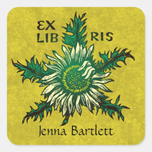Ex Libris Floral Sticker