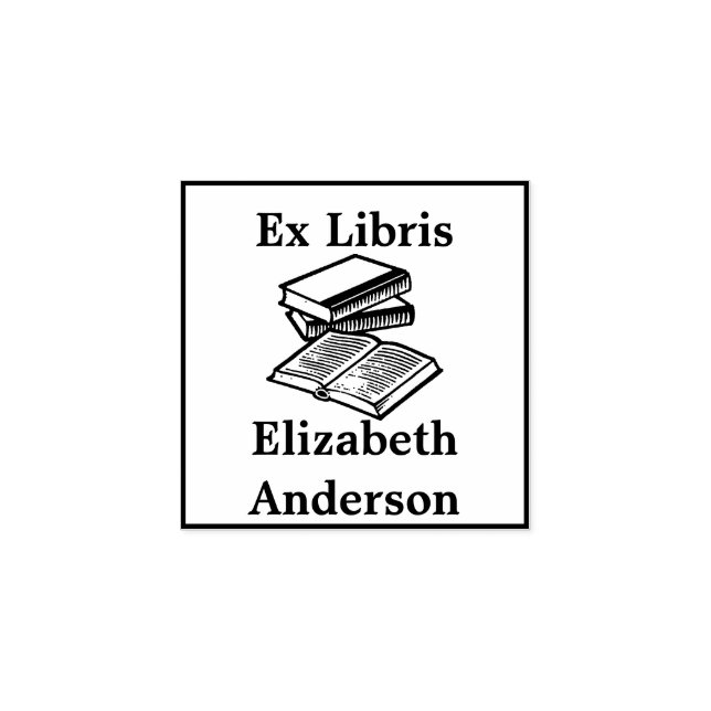 Ex Libris (From the Library of) Bookplate Rubber Stamp (Imprint)