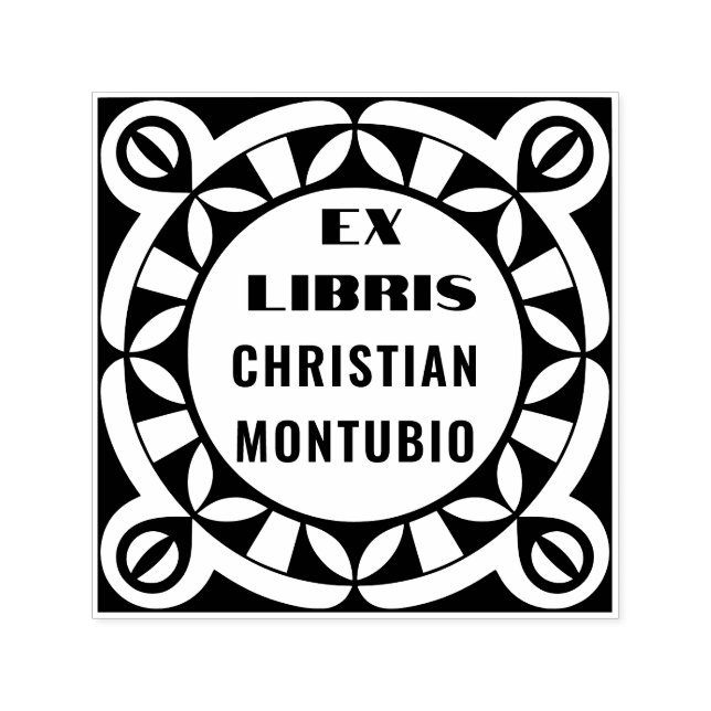Ex Libris Geometric Book Stamp - Self-Inking (Design)