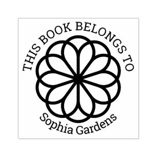 Ex Libris - Geometric Flower 06 Rubber Stamp