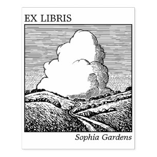Ex Libris - Imaginary Landscape with Cloud Rubber Stamp