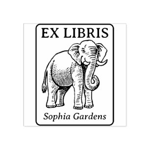 Ex Libris - Indian Elephant Rubber Stamp