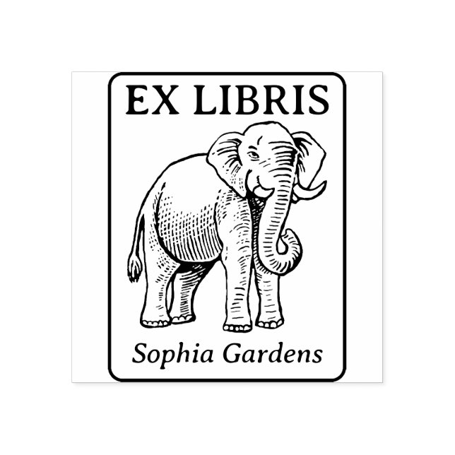 Ex Libris - Indian Elephant Rubber Stamp (Imprint)