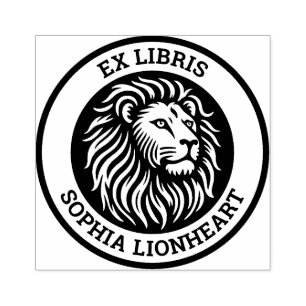 Ex Libris - Lion Rubber Stamp
