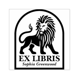 Ex Libris - Lion Rubber Stamp