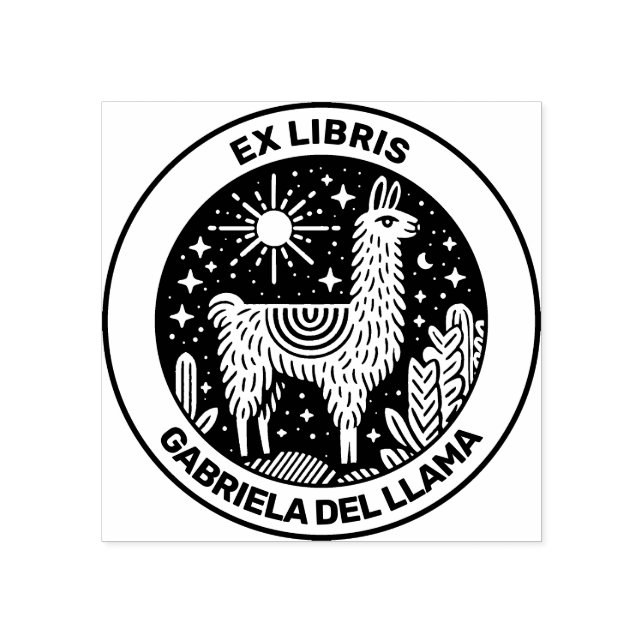 Ex Libris - Llama Rubber Stamp (Imprint)