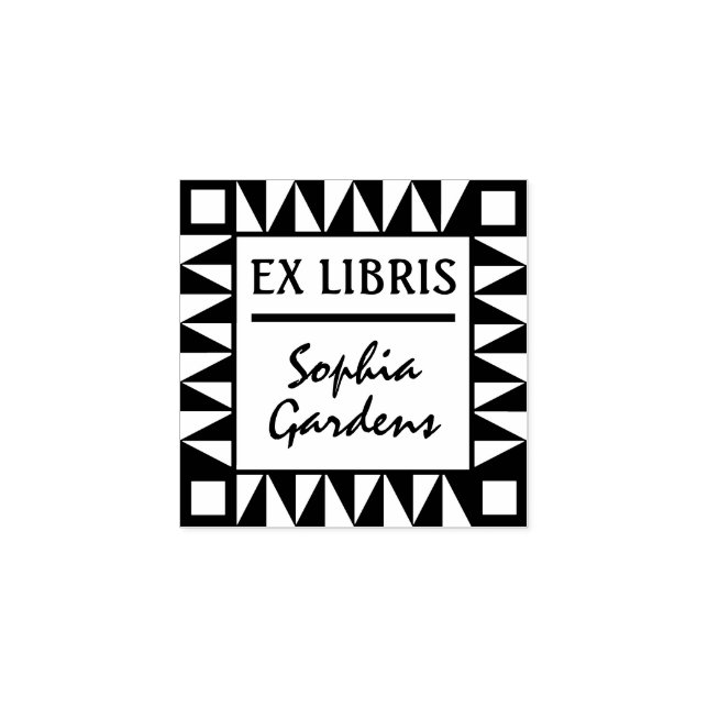 Ex Libris Modern Rubber Stamp (Imprint)