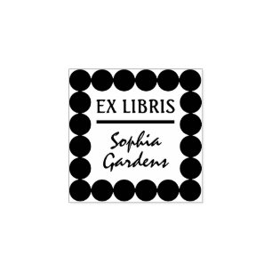 Ex Libris Modern Rubber Stamp