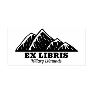 Ex Libris Mountains Rubber Stamp