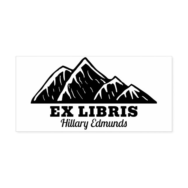Ex Libris Mountains Rubber Stamp (Design)