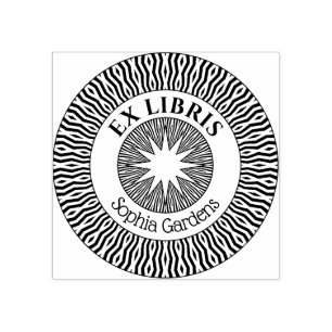 Ex Libris Mystical Star Burst v2 Rubber Stamp