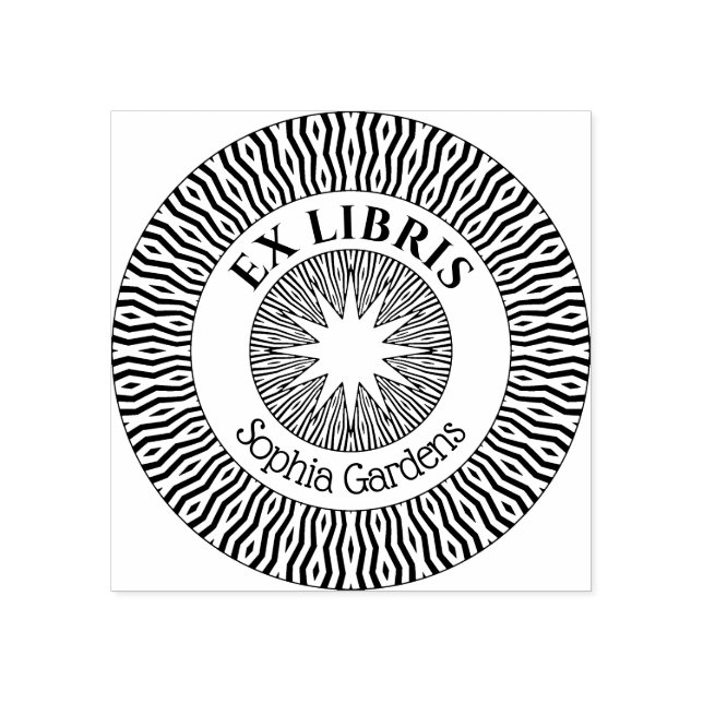 Ex Libris Mystical Star Burst v2 Rubber Stamp (Imprint)
