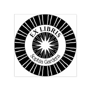 Ex Libris Mystical Star Burst v3 Rubber Stamp