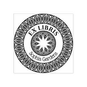 Ex Libris Mystical Star Burst v5 Rubber Stamp