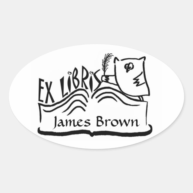 Ex Libris Owl with Book Stickers (Front)