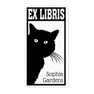 Ex Libris - Peeping Black Cat