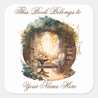 Ex Libris Personalised Bookplate Square Sticker