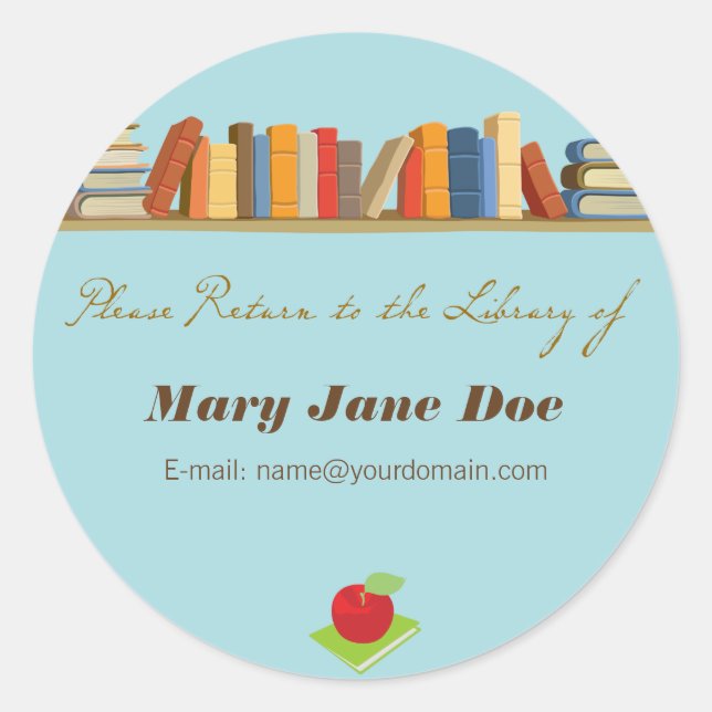 Ex Libris Personalised Library Labels (Front)