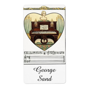 Ex Libris Piano Bookplate – Art Nouveau Music 
