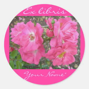 Ex libris Pink Roses Stickers