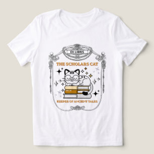 Ex Libris Scholar Cat Dark Academia Vintage Bookpl Tri-Blend Shirt