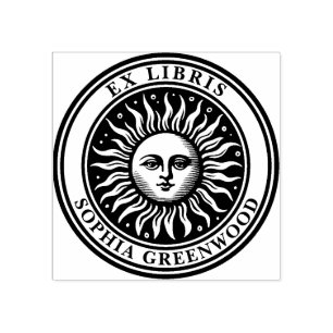 Ex Libris - Sun Face 2 Rubber Stamp