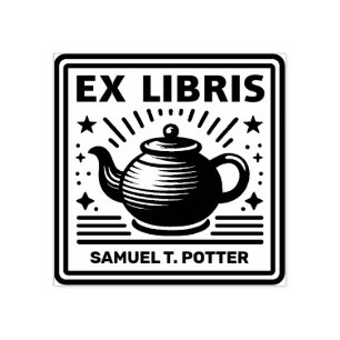 Ex Libris - Tea Party Rubber Stamp