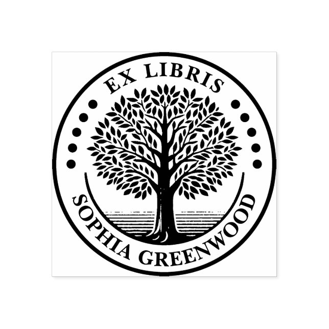 Ex Libris - Tree Rubber Stamp (Imprint)
