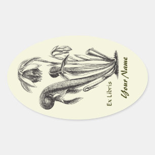 Ex Libris Vintage Botanical Stickers