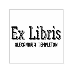 Ex Libris Vintage Typography Text #5 Library Book Self-inking Stamp