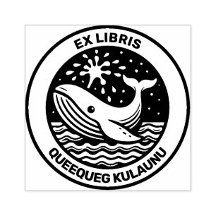 Ex Libris - White Whale Rubber Stamp