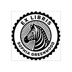 Ex Libris - Zebra Rubber Stamp