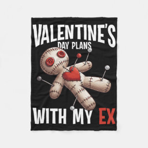 Ex Lover Voodoo Doll Valentines Day Plan Funny Rev Fleece Blanket
