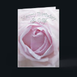 Ex-wife, Birthday card with a pink rose<br><div class="desc">A delicate pale pink rose in close up. A gorgeous Birthday card that you can customise to convey your own sentiments.</div>