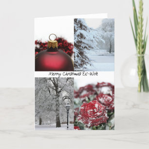 Ex-Wife Christmas Red Winter collage Holiday Card