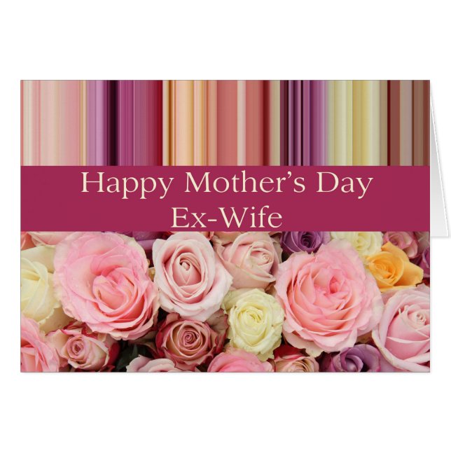 Ex-Wife  Happy Mother's Day rose card (Front Horizontal)