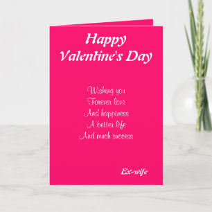 Ex-wife on valentine's day holiday card
