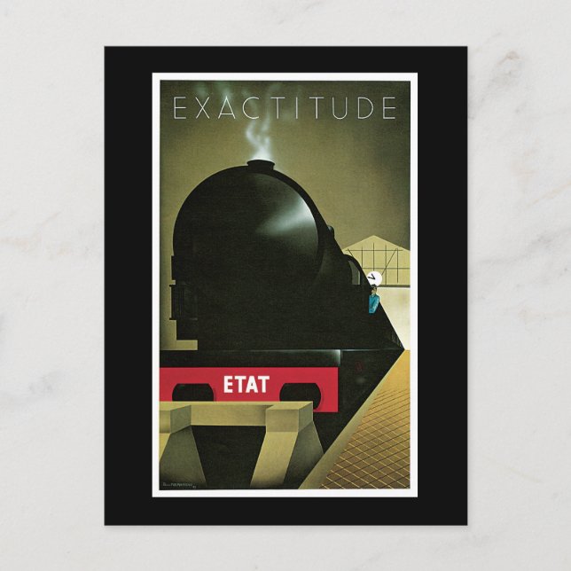 Exactitude Vintage French Railway Poster Postcard (Front)