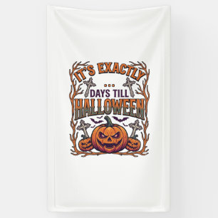 Exactly Days Till Halloween Jack Lantern Bats_1 Banner