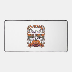 Exactly Days Till Halloween Jack Lantern Bats_1 Desk Mat