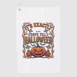 Exactly Days Till Halloween Jack Lantern Bats_1 Golf Towel