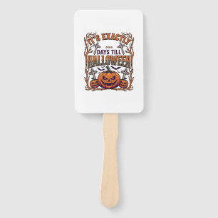 Exactly Days Till Halloween Jack Lantern Bats_1 Hand Fan
