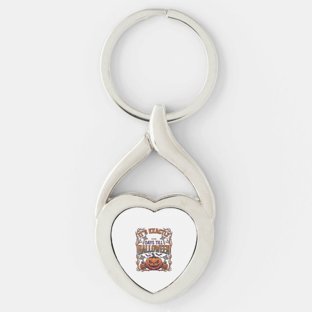 Exactly Days Till Halloween Jack Lantern Bats_1 Key Ring (Front)