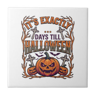 Exactly Days Till Halloween Jack Lantern Bats_1 Tile