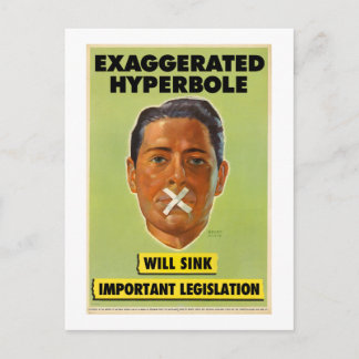 Exaggerated Hyperbole Postcard