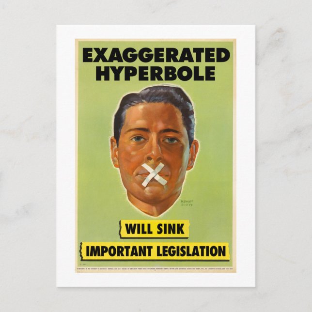 Exaggerated Hyperbole Postcard (Front)